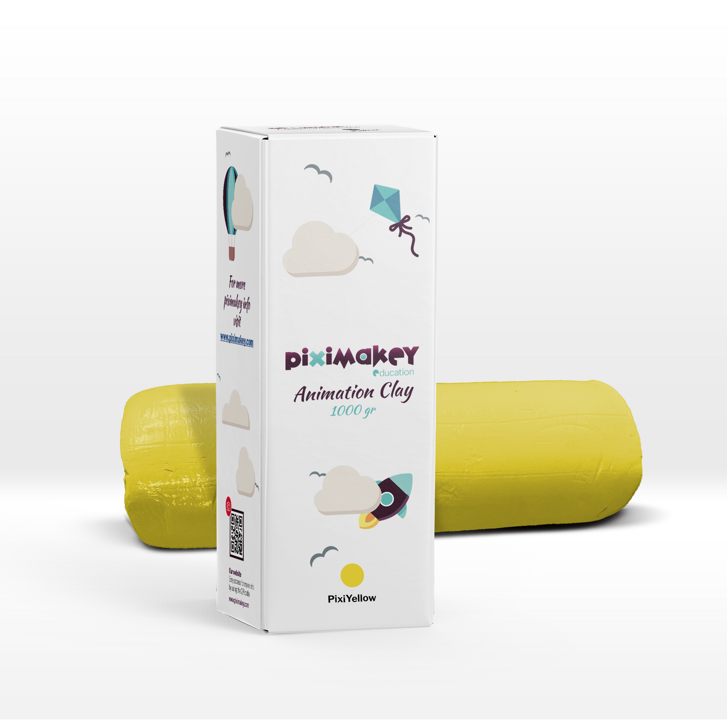 Piximakey Animation Clay i gul (Pixi Yellow), 1 kg rulle